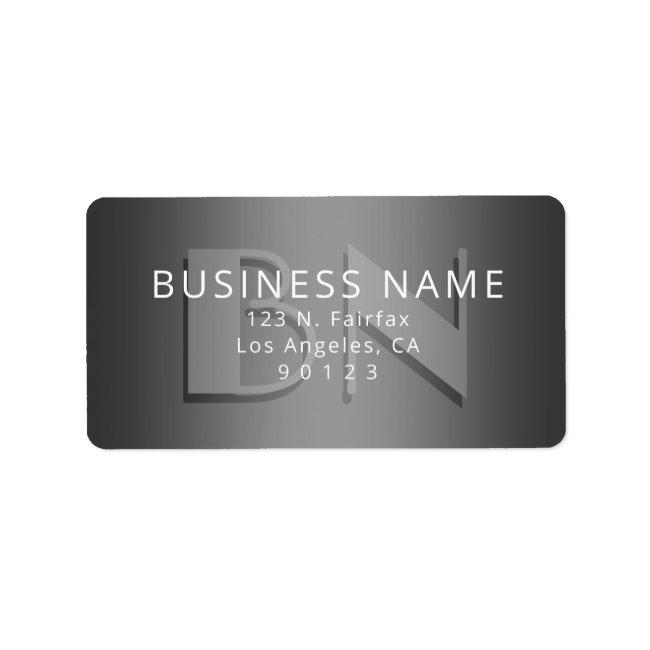 Unique Monogram Grey Gradient Return Address Label