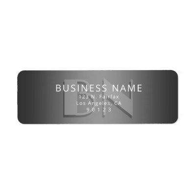 Unique Monogram Grey Gradient Return Address Label