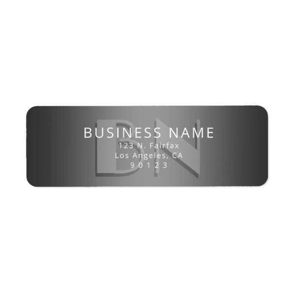Unique Monogram Grey Gradient Return Address Label