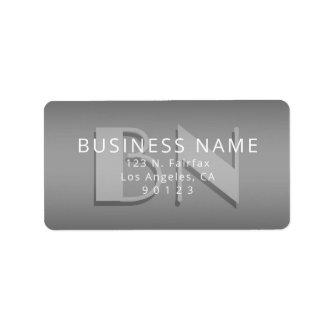 Unique Monogram Grey Gradient Return Address Label