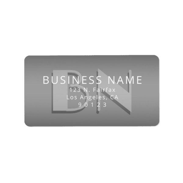 Unique Monogram Grey Gradient Return Address Label