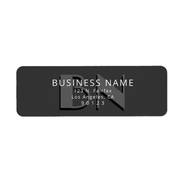 Unique Monogram Grey Return Address Label
