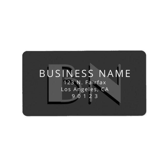 Unique Monogram Grey Return Address Label