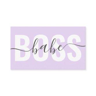 Unique pastel purple boss babe script chic hair