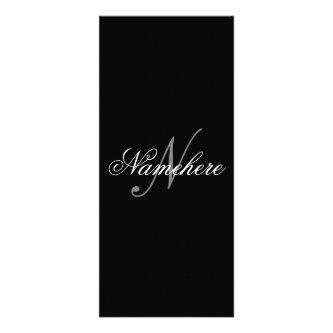 Unique Personalized Black and White Name Monogram Rack Card