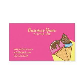 Unique Pink Sweet Ice Cream Cones Frosting