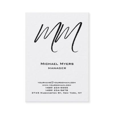 Unique plain simple black & white monogram