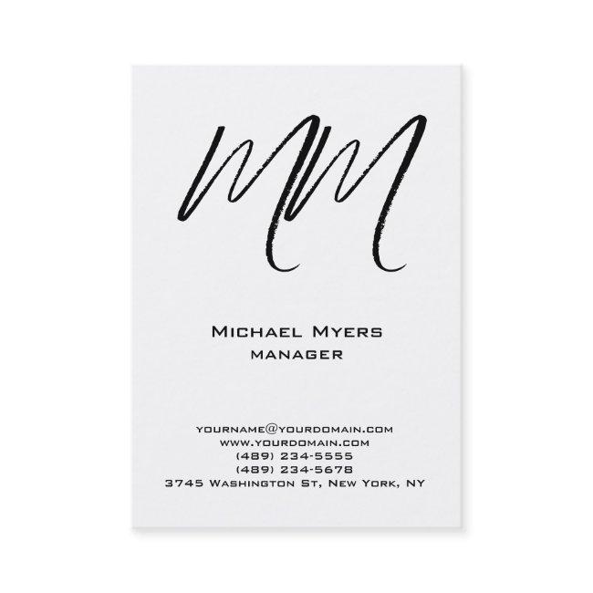 Unique plain simple black & white monogram