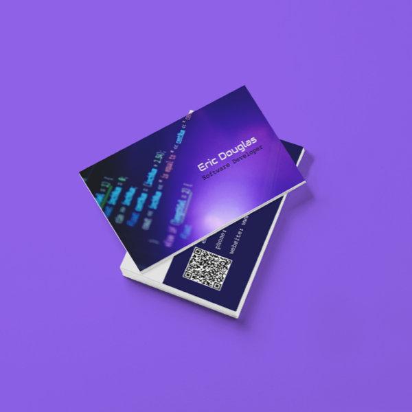 Unique Purple Software Tech Professional QR Code