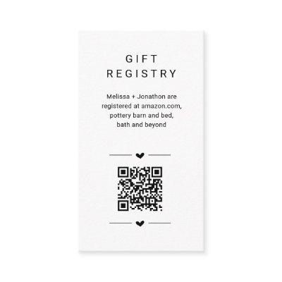 Unique QR Code Gift Registry Card Insert