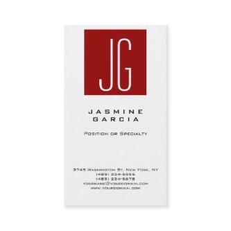Unique Quality White Red Monogram Professional