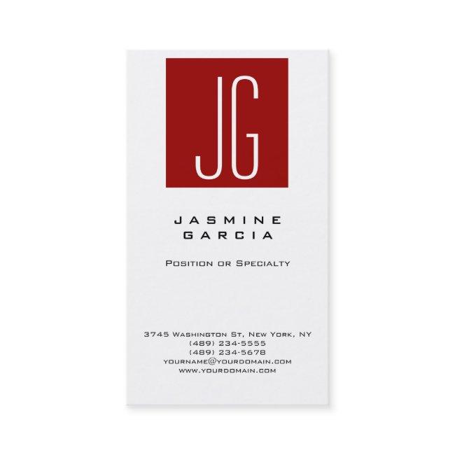 Unique Quality White Red Monogram Professional