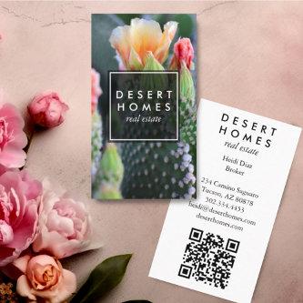 Unique Real Estate Cactus Flower Desert Photo QR