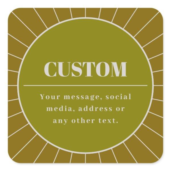 Unique Retro Inspired Editable Design Template Square Sticker
