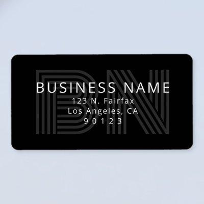 Unique Retro-Modern Monogram Return Address Label