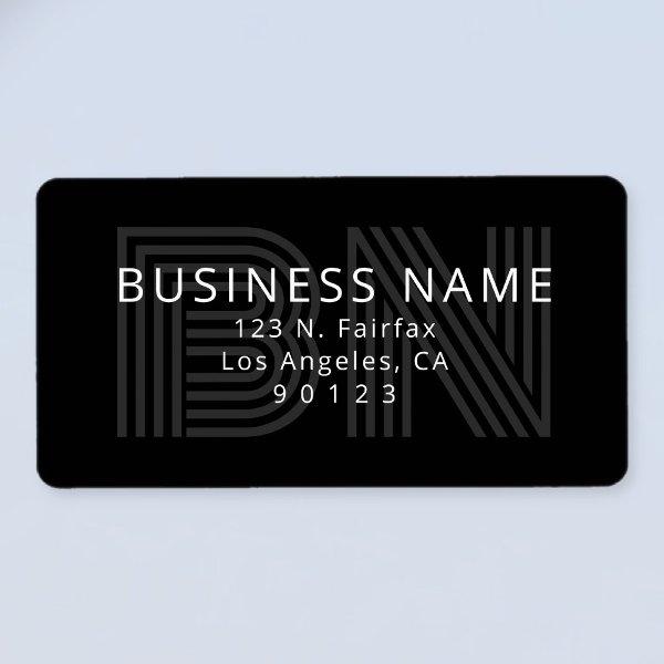 Unique Retro-Modern Monogram Return Address Label