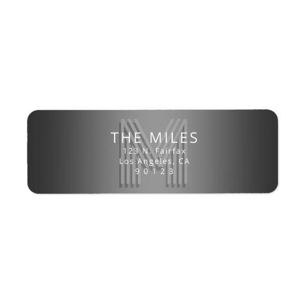 Unique Retro-Modern Monogram Return Address Label