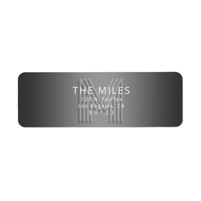 Unique Retro-Modern Monogram Return Address Label