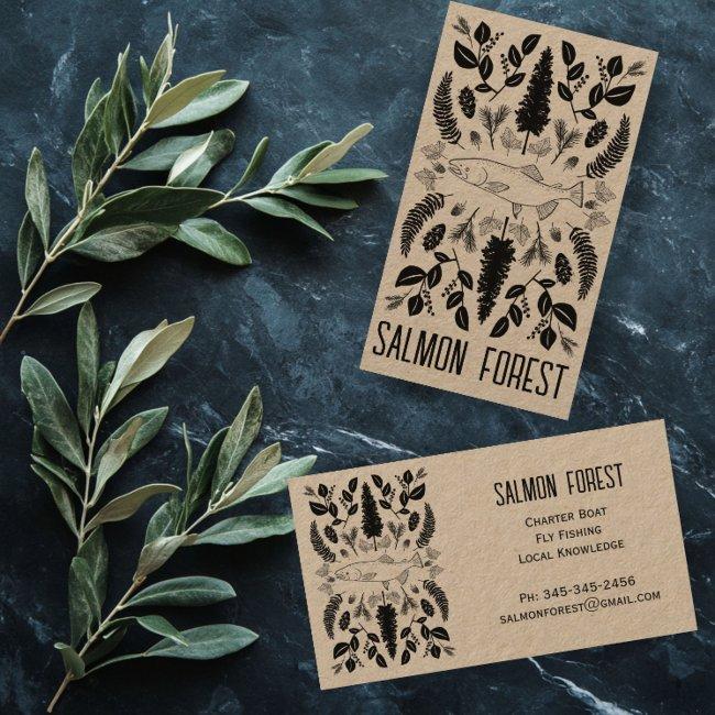Unique Salmon Fish Fishing Nature Botanical Kraft