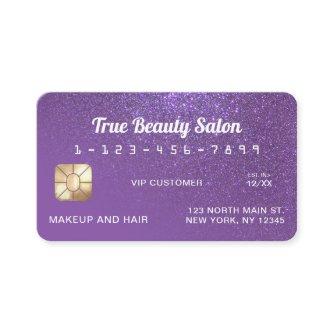 Unique Sparkly Chic Violet Glitter Credit Card