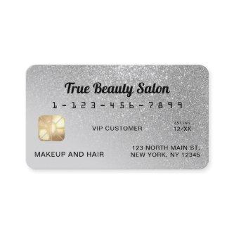 Unique Sparkly Gray Silver Glitter Credit Card