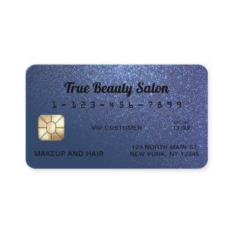 Unique Sparkly Navy Blue Glitter Credit Card