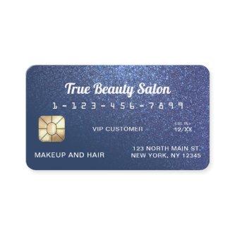 Unique Sparkly Navy Blue Glitter Credit Card
