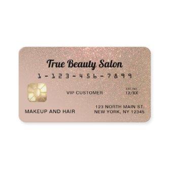 Unique Sparkly Taupe Gold Glitter Credit Card