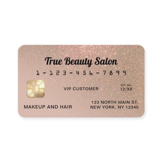 Unique Sparkly Taupe Gold Glitter Credit Card