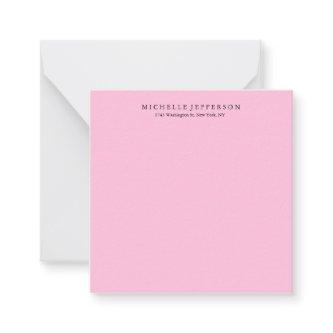 Unique Stylish Modern Elegant Pink Note Card