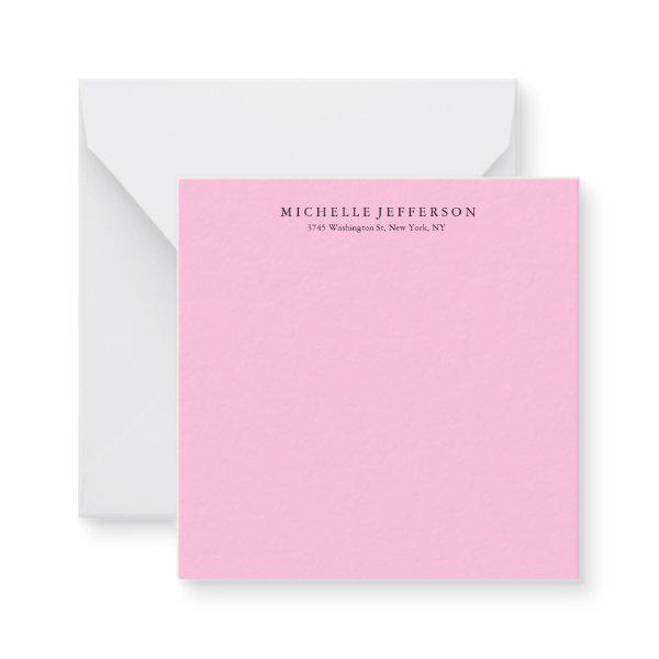 Unique Stylish Modern Elegant Pink Note Card