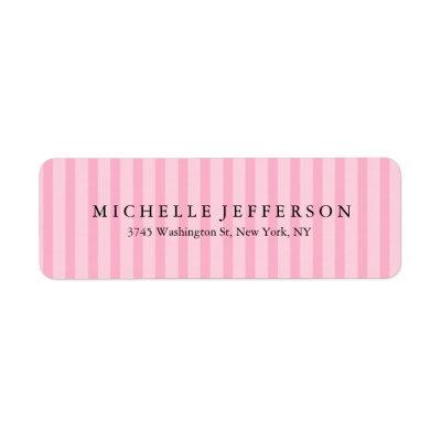 Unique Stylish Modern Elegant Pink Stripes Label