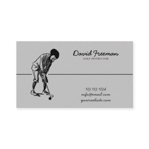 Unique Swing Golfer Grey Golf Instructor