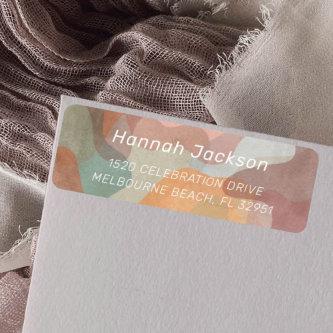Unique Watercolor Colorful Abstract Contemporary  Label