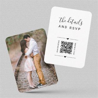 Unique Wedding QR Code RSVP & Details Card Insert