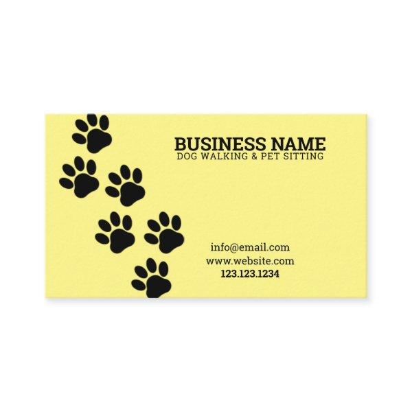 Unique Yellow & Black Paw Print Steps Dog Walker
