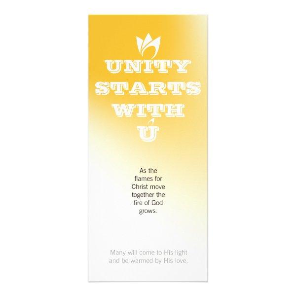 UNITY STARTS WITH U (white fire) & Logo Rack Card