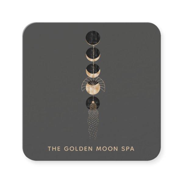 *~* Universe Gold  Moon Phases Glitter Cosmic Square