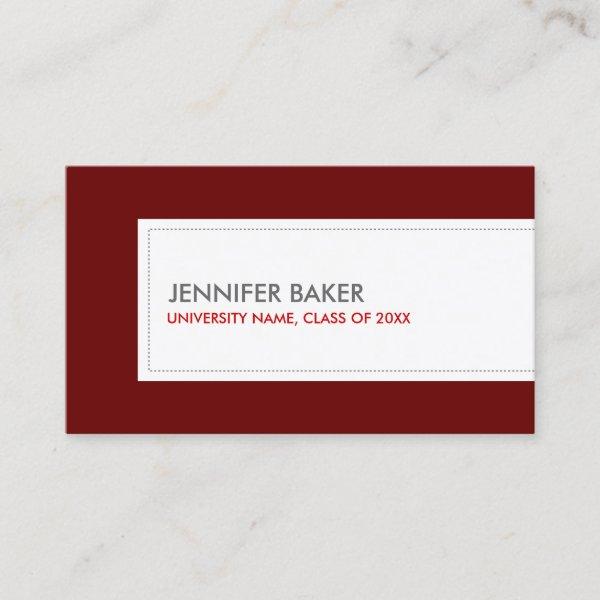 UNIVERSITY/COLLEGE STUDENT DEEP RED CALLING CARD