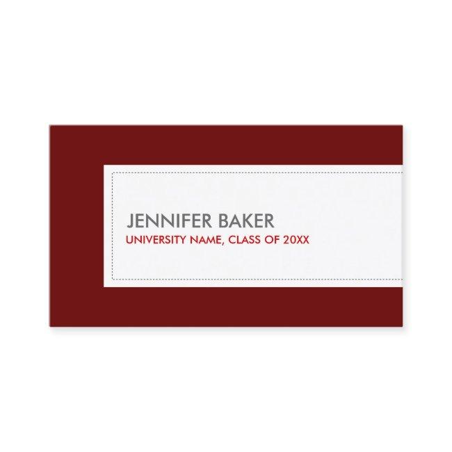 UNIVERSITY/COLLEGE STUDENT DEEP RED CALLING CARD