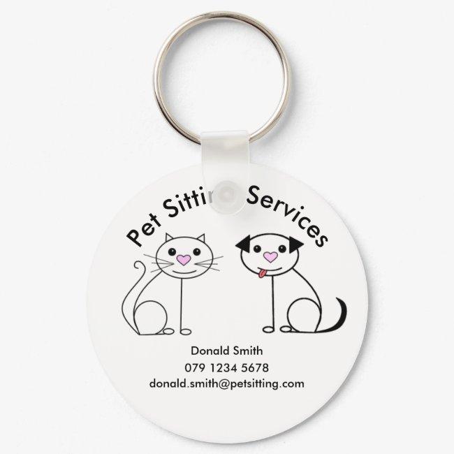 Unusual pet sitter promotion keychain