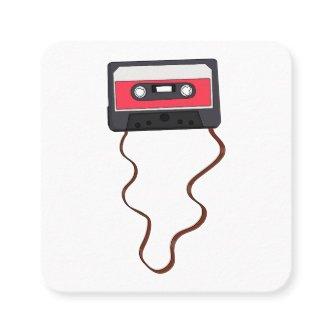 Unwound Cassette Tape Mixtape Retro Vintage Square