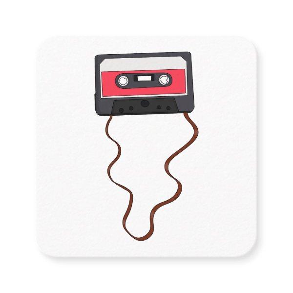 Unwound Cassette Tape Mixtape Retro Vintage Square