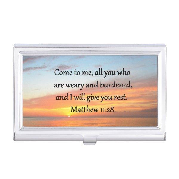 UPLIFTING MATTHEW 11:28 SCRIPTURE VERSE SUNRISE  HOLDER