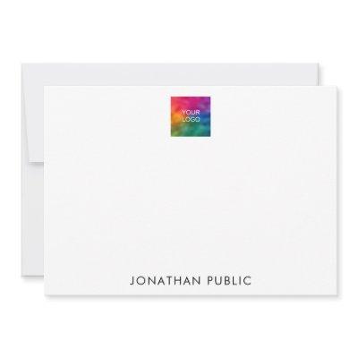 Upload Company Logo Here Modern Minimalist Note Card