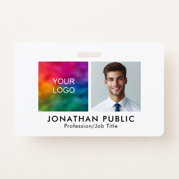 Upload Employee Photo Company Logo Here Template Badge