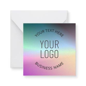 Upload Logo | Colorful Changing Gradient Colors  Note Card