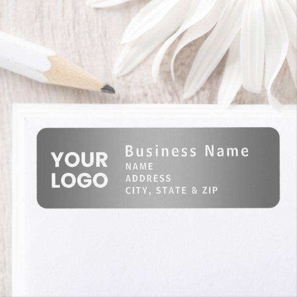 Upload Logo | Modern Gradient Grey Return Address Label