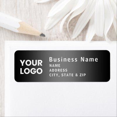 Upload Logo | Modern Gradient Grey Return Address Label