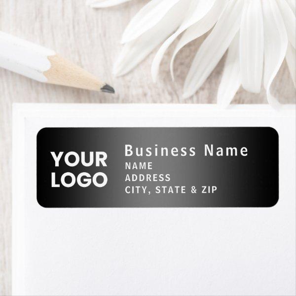 Upload Logo | Modern Gradient Grey Return Address Label